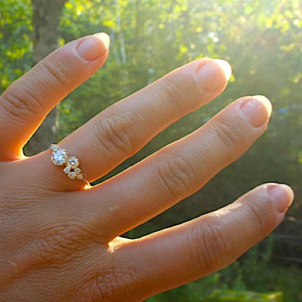 Melanie Casey Indie Diamond Engagement Ring with Yellow Gold (Ring Size: 7)